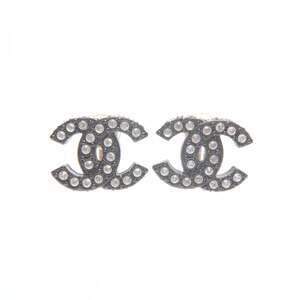 CHANEL Black Logo Earrings